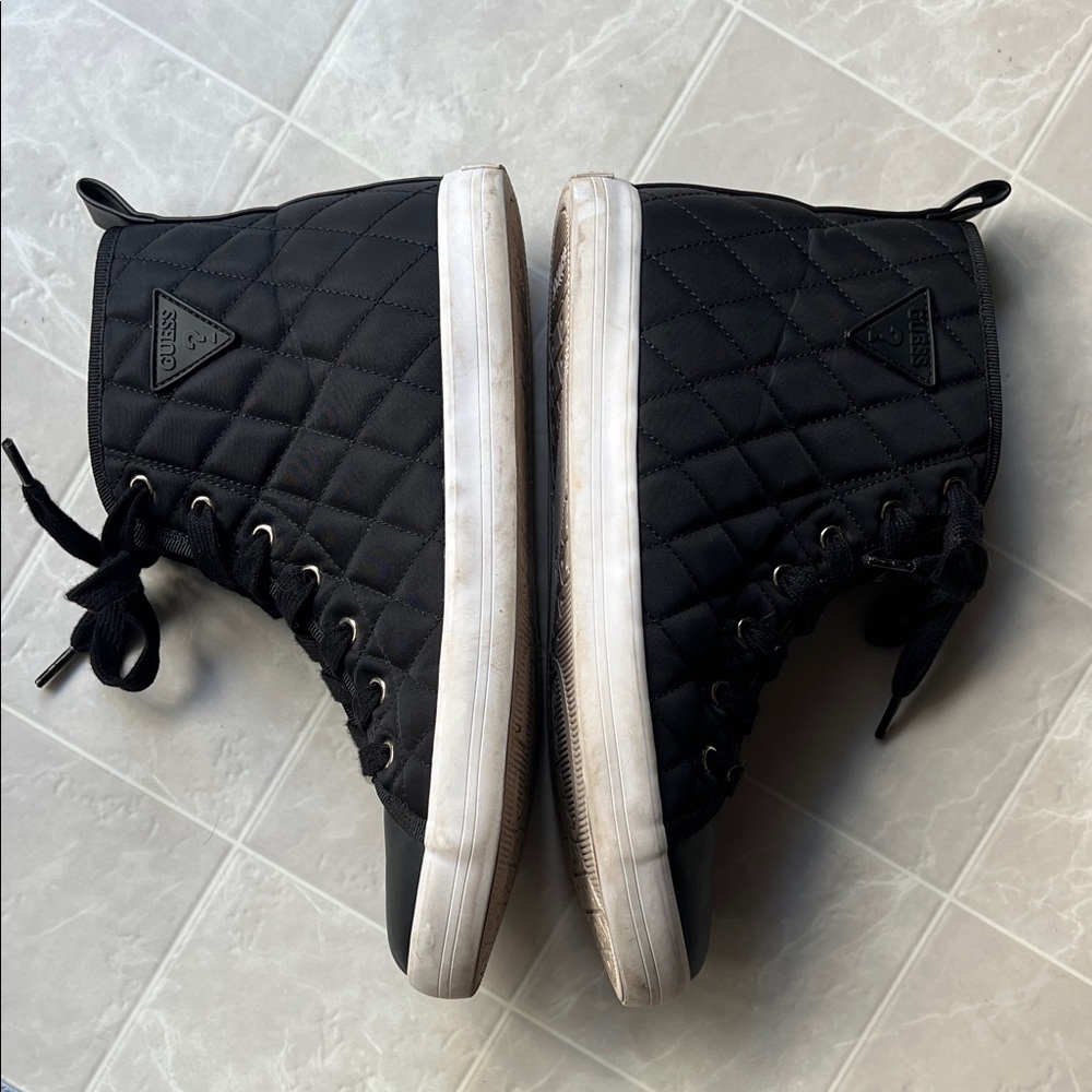 GUESS Black Quilted High Top Sneakers